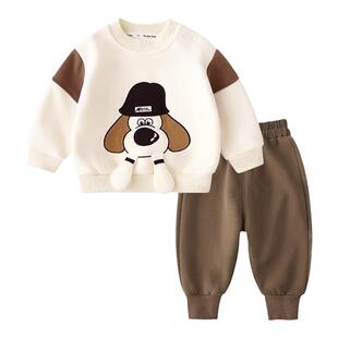 卫衣套装男女童春装男宝帅气春天裤子婴儿休闲春秋季外出卡通衣服