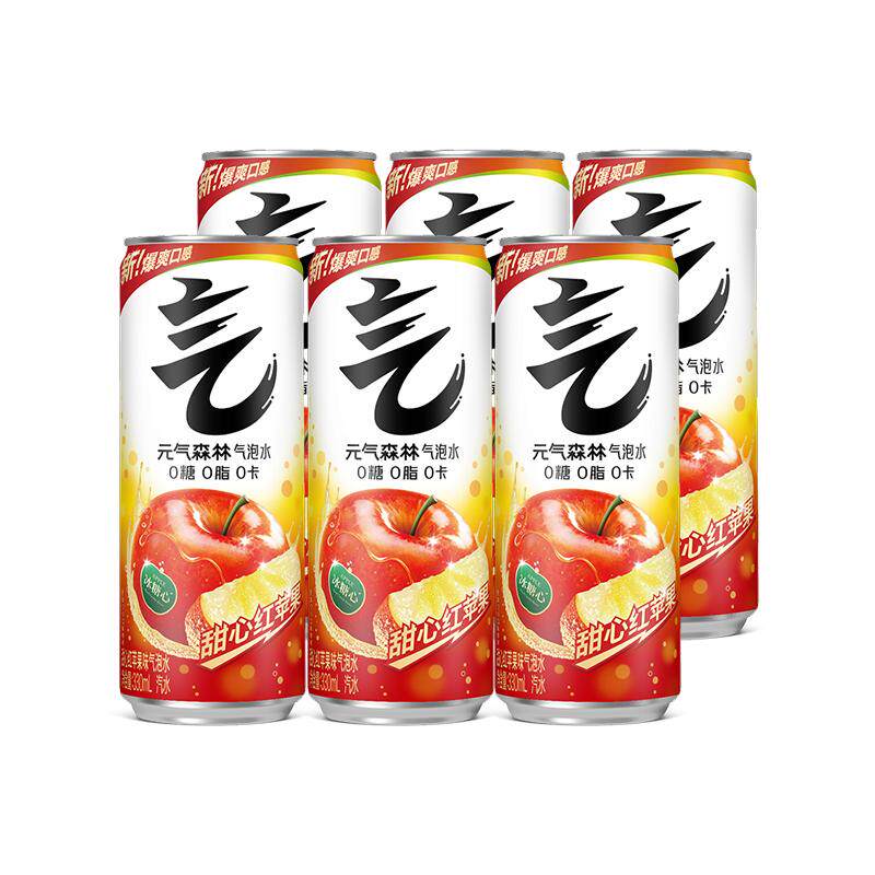 【元气上新】元气森林甜心红苹果味气泡水330ml*6罐