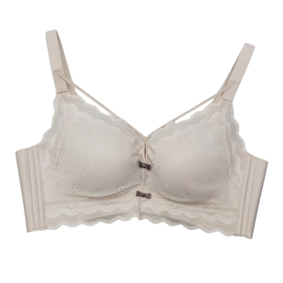 水晶伴侣8529性感蕾丝无磁无钢圈内衣女中厚小胸甜美侧收聚拢文胸
