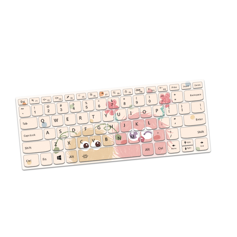 可爱毛球电脑键盘膜适用惠普星BookPro142024锐龙版笔记本保护膜联想小新pro16华硕a豆14简约小米Pro14防尘膜