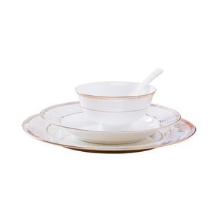 景德镇陶瓷盘子菜盘菜碟子碗碟套装家用饭碗骨碟鱼盘欧式餐具套装