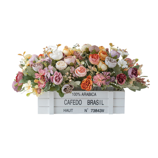 50cm实木栅栏假花仿真花摆设花艺摆件装饰花客厅餐桌花摆花塑料花