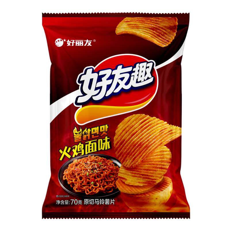 好丽友好友趣火鸡面70g*2+泡菜*3薯条零食膨化小吃下午茶