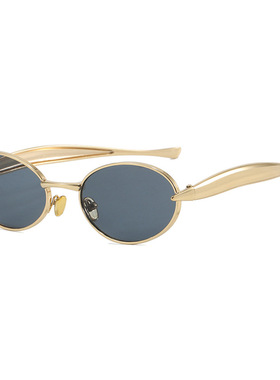 欧美复古椭圆框沙丁鱼腿太阳镜