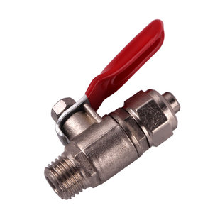 2分外丝转3分快插球阀快接3分PE管阀门开关组合套红色手柄红把手