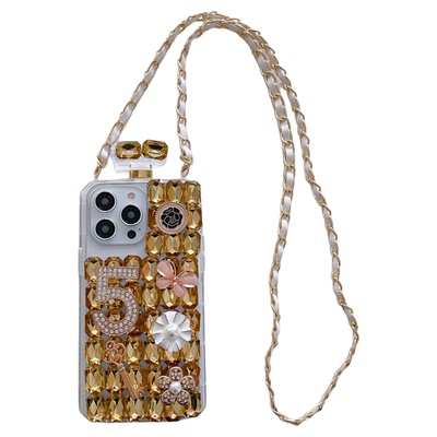 小香风镶钻香水瓶苹果手机壳