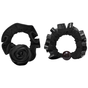 皇家莎莎复古玫瑰花发圈套装简约百搭小肠圈高弹力不伤发皮筋发饰