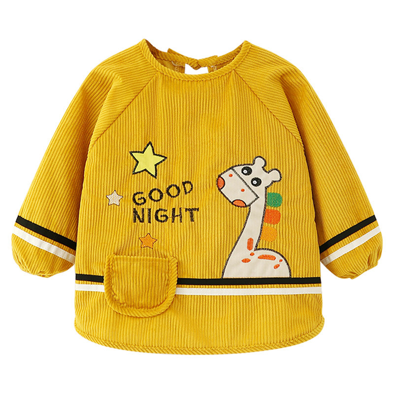 宝宝罩衣儿童外穿洋气吃饭反穿衣婴儿围兜防水防脏秋冬长袖灯芯绒