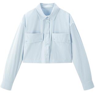 【商场同款】乐町2025春季新款口袋设计感箱型长袖衬衫C2CAF1514*