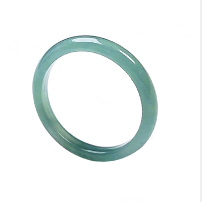 冰绿天空蓝戒指宽边细边翡翠戒指