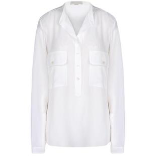 [低至3折]Stella McCartney春季纯白色口袋长袖上衣立领衬衫