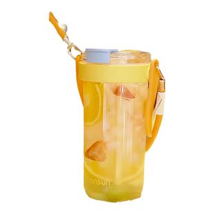 先行吸管水杯高颜值手提杯成人孕妇产妇夏季大容量便携背带水杯女