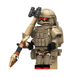 中国军事人仔积木重装特种兵部队士兵全副武装小人偶儿童拼装玩具