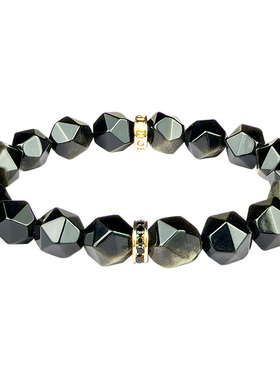 北欧风黑金曜石手链原创设计手串