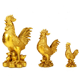 金鸡摆件仿纯铜鸡元宝鸡十二生肖客厅卧室风水铜鸡摆件工艺品摆设