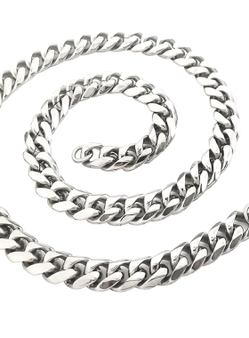 白金色钛钢项链本色抛光不变色男