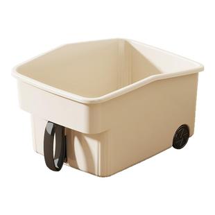 橱柜收纳盒带把手滑轮高处厨房锅具收纳盒下水槽置物架吊柜储物筐