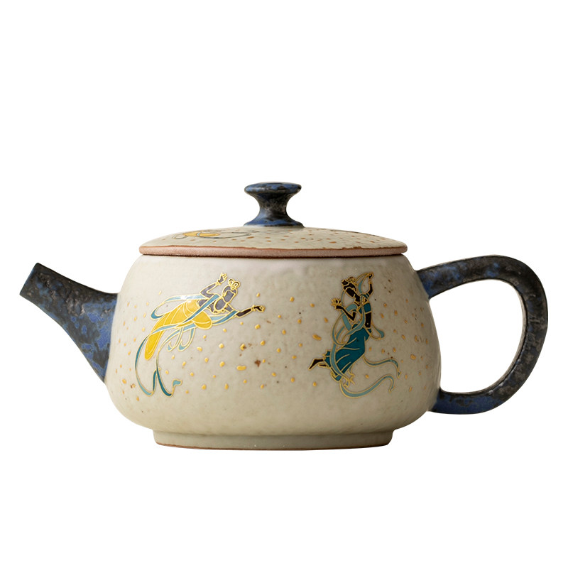 复古粗陶茶壶带过滤家用功夫茶具