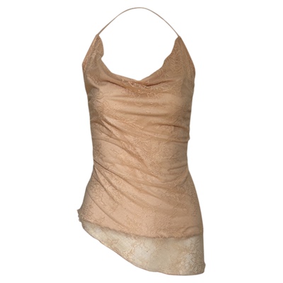 定染双色蕾丝荡领吊带背心