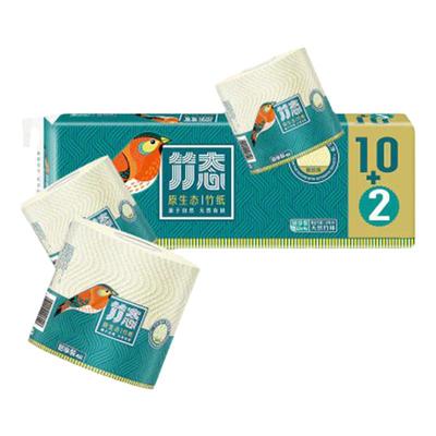 竹态100g 12卷纸家用实惠装整箱纸巾卫生纸卷筒纸卫生间厕所手纸