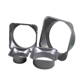 金属厨房管油烟机道风机防火接头新风系统风口方变圆铁耐温圆法兰