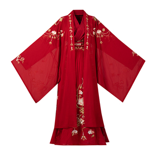 新款花嫁情侣男女红色套装汉服女金玉牡丹超仙重工刺绣中国风齐腰