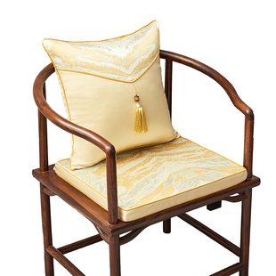 现代中式轻奢风坐垫椅子垫沙发垫茶椅管帽椅餐桌垫可拆洗防滑定制