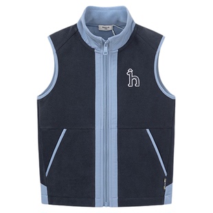 hazzys哈吉斯童装男女童马甲2025秋新中大童舒适摇粒绒保暖背心
