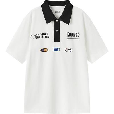 森马宽松字母印花休闲风POLO衫男