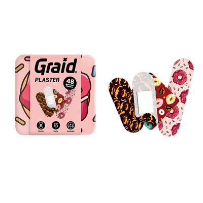 Graid集瑞德铁盒医用弹力型透气创口贴可爱卡通创可贴高颜值方形