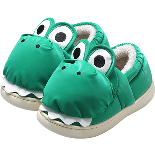 牧童小恐龙棉拖鞋男童儿童拖鞋女童冬季新款室内卡通加绒保暖棉鞋