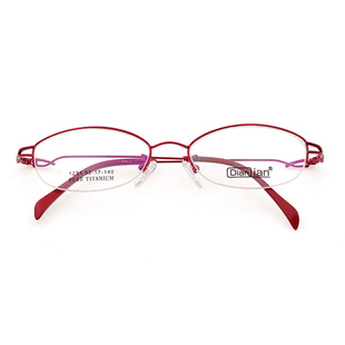 小框纯钛架眼镜框半框近视老花眼镜架女金丝边细超轻便肽镶钻银色