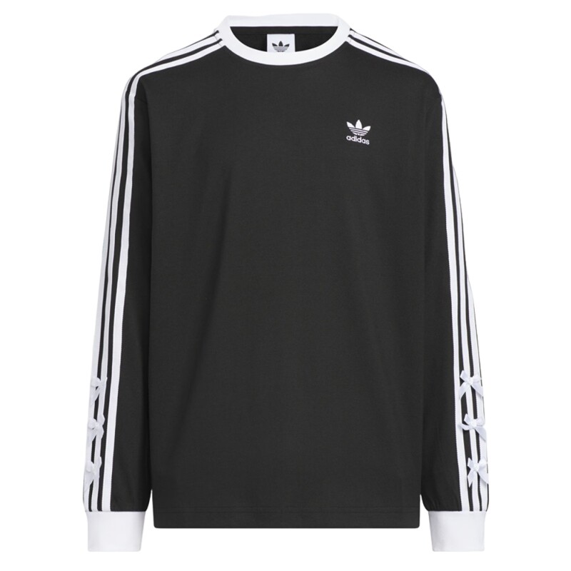 adidas阿迪达斯三叶草女大童三条纹运动休闲圆领长袖T恤THY2161