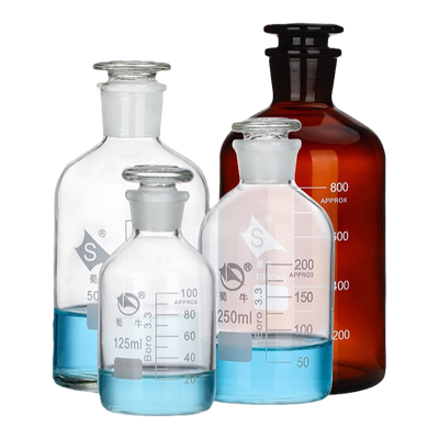 蜀牛白小口细口玻璃刻度试剂瓶