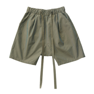 UNDEFINED幻彩渐变科技感飘带设计宽松哈伦裤美式潮牌短裤