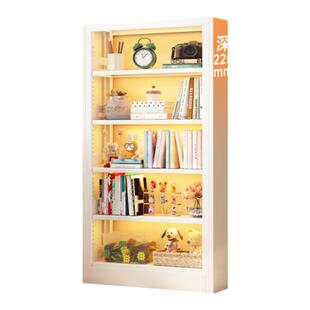 家用图书馆书架七层一体靠墙落地多层钢制学生儿童书柜多层储物架