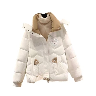 高品质连帽羽绒服2025年冬季新款洋气净版保暖舒适拉链上衣简约女