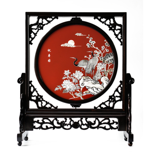 扬州漆器紫气东来螺钿镶嵌台屏摆件商务礼品家居装饰品