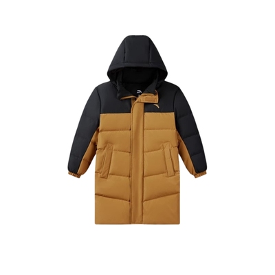 安踏儿童男连帽三防中长款羽绒服