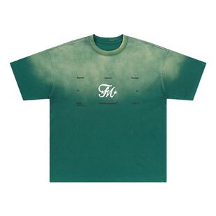 FEAROM美式短袖t恤男水洗做旧高街潮牌宽松纯棉夏季圆领半袖体恤