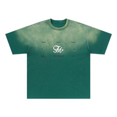 FEAROM水洗做旧圆领短袖T恤