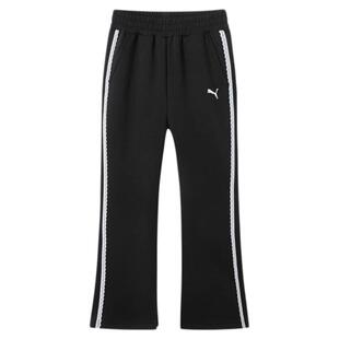 PUMA彪马童装新款女童秋季针织保暖微喇长裤高街时尚百搭喇叭裤子