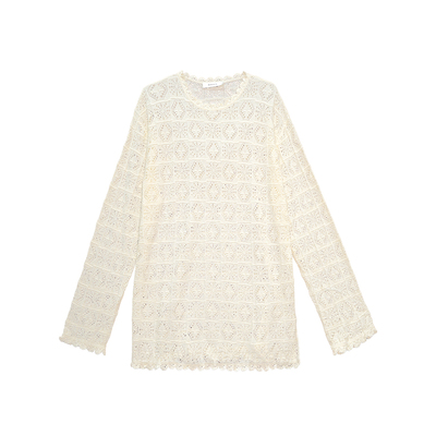 ECRIVAIN手工钩花长袖针织开衫