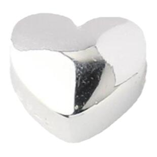 s925银素银实心横穿光面心形隔珠爱心银珠diy串珠手链银饰配件