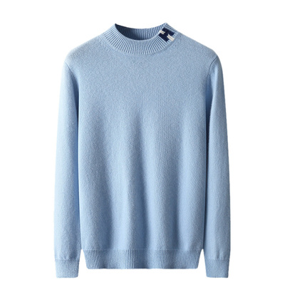 半高领加厚纯羊绒衫休闲大码毛衣