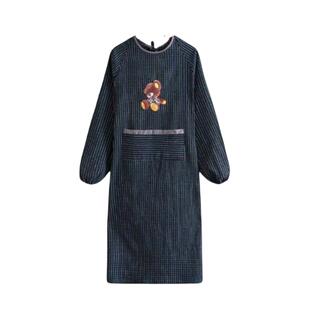 新款粗棉布料围裙成人家用厨房工作服防油防尘耐脏耐磨罩衣工作服