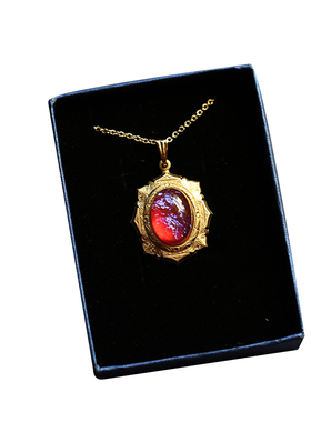 vintage古法石龙琉璃欧泊项链