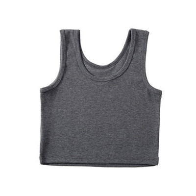 2件装U领运动短款内搭打底无袖吊带上衣黑色外穿紧身露脐背心女夏