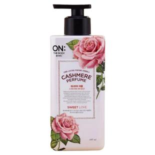 韩国正品LG ON THE BODY安宝笛香水身体乳粉色玫瑰补水保湿400ML