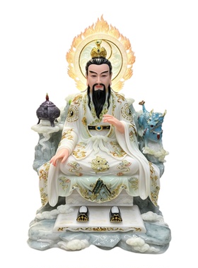 仿汉白玉道德天尊元始天尊灵宝天尊太上老君摆件三清道祖工艺品